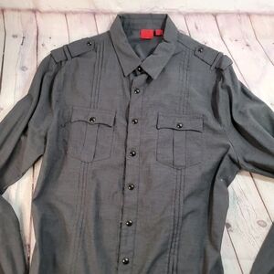 Saks Fifth Avenue Charcoal Button-Down Shirt
